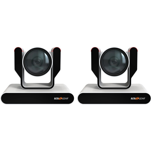 BZBGEAR Live Streaming 4K PTZ Camera with Tally Lights & 12x Optical Zoom (White, 2-Pack)