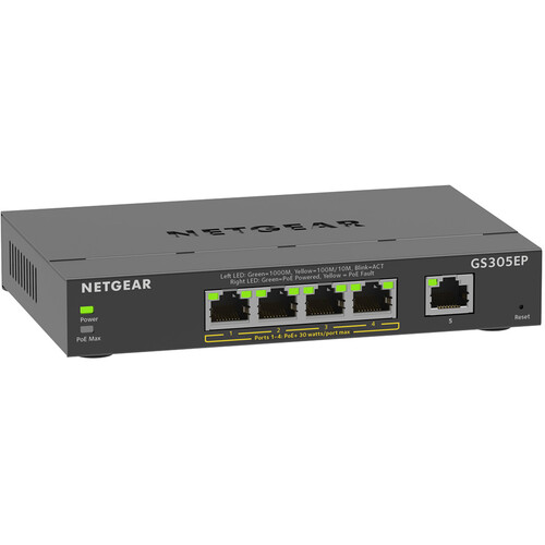 BZBGEAR Netgear 5-Port GbE PoE+ Smart Plus Managed Switch