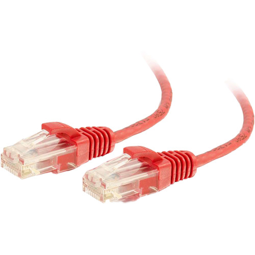 C2G RJ45 Male to RJ45 Male Slim Cat 6 Patch Cable (3', Red)