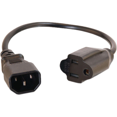 C2G 18 AWG Monitor Power Adapter Cord (IEC C14 to NEMA 5-15R, 3')