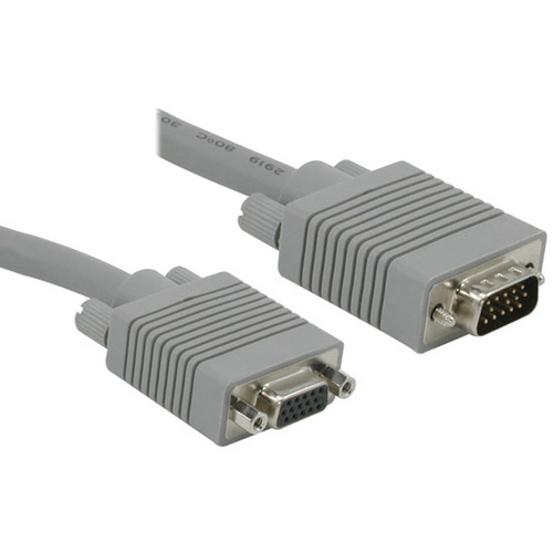 C2G 50' (15.24m) Premium Shielded HD15 SXGA M/F Monitor Cable (Gray)