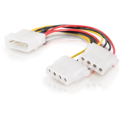 C2G 4-pin Molex (LP4) Male to Two 4-pin Molex (LP4) Female Internal Power Cable (14")
