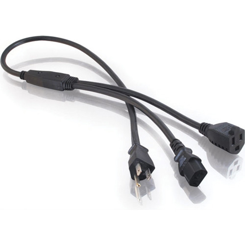 C2G 1-to-2 Power Cord Splitter (16 AWG, Black, 3')