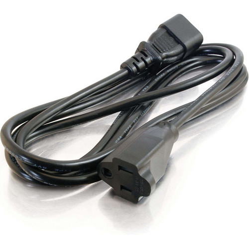 C2G 2' 16 AWG Monitor Power Adapter Cord (NEMA 5-15R to IEC320C14, Black)