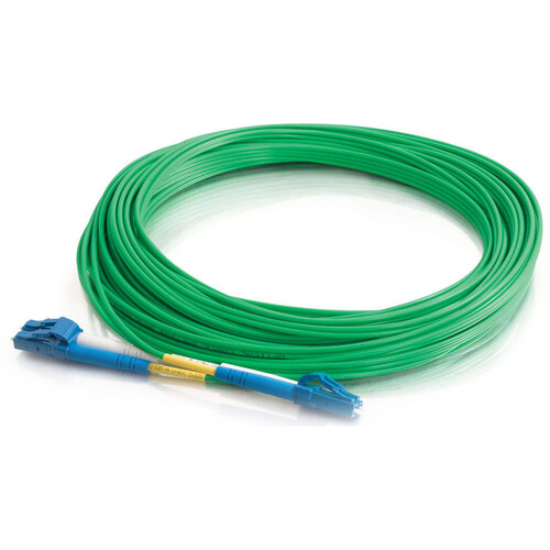 C2G LC to LC Duplex 9/125 Single-Mode Fiber Optic Cable (32.8', Green, Riser)