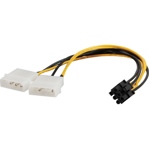 C2G 6-Pin PCI Express to Two 4-Pin Molex Power Adapter Cable (10")