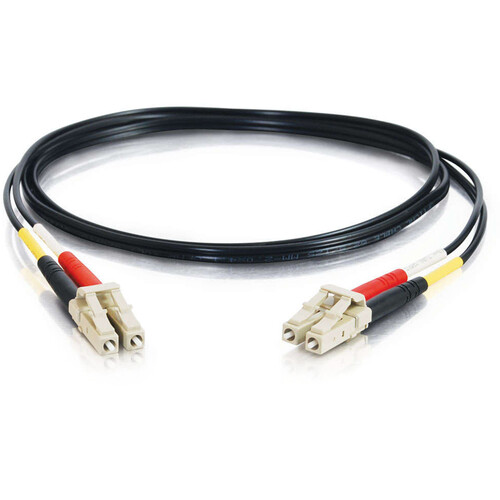 C2G LC to LC Duplex 62.5/125 Multi-Mode OM1 Fiber Optic Cable (9.8', Black, Riser)