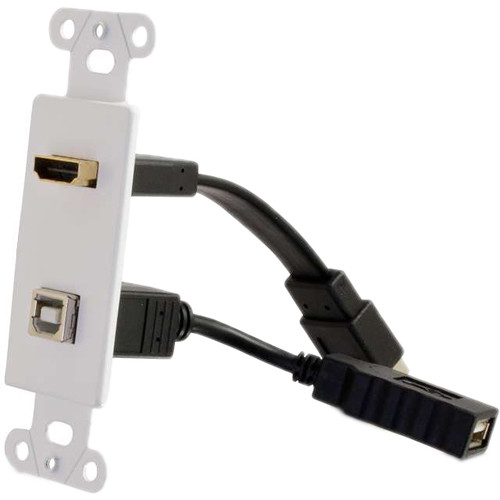 C2G HDMI & USB Pass-Through Decora Style Wall Plate (White)
