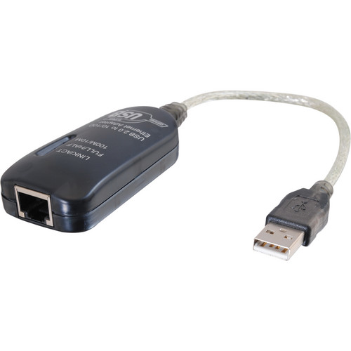 C2G 7.5" USB 2.0 Fast Ethernet Adapter Cable (Silver)