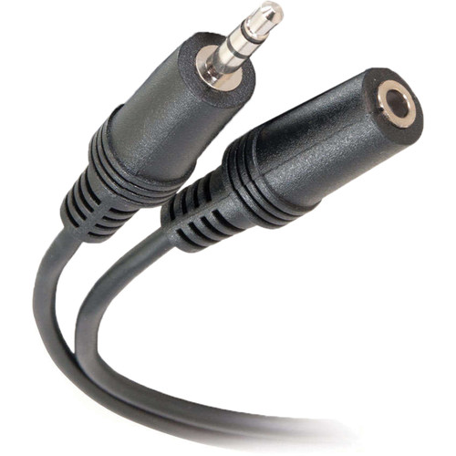 C2G 3.5mm TRS Male to 3.5mm TRS Female Extension Cable (Black, 1.5')