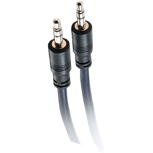 C2G 3.5mm TRS Male to 3.5mm TRS Male Plenum CMP-Rated Cable with Low-Profile Connectors (Black, 50')