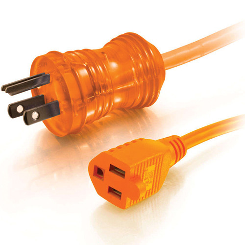 C2G Hospital-Grade Power Extension Cord (16 AWG, Orange, 8')