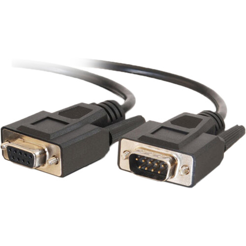 C2G Serial RS-232 / DB9 Male to Female Extension Cable (15', Black)
