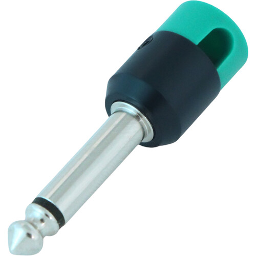 Cable Techniques Low-Profile Right-Angle 1/4" Plug (2-Pole, Large Green Cap)