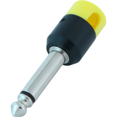 Cable Techniques Low-Profile Right-Angle 1/4" Plug (2-Pole, Large Yellow Cap)