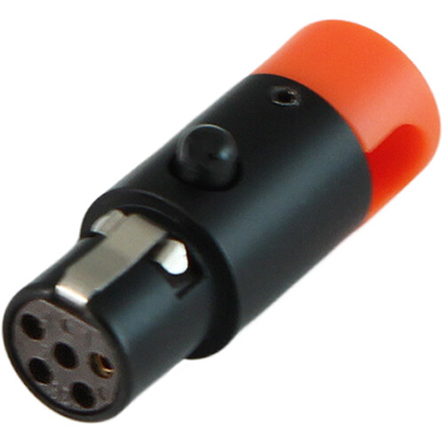 Cable Techniques LPS Low-Profile R/A TA5F Mini XLRF 5-Pin Cable Exit 3/9 O'Clock -5mm Large (Orange Cap)
