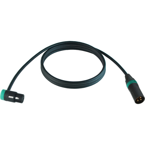 Cable Techniques 10' Low-Profile Right-Angle XLR3F-Straight XLR3M Mic/Patch Cable (Green Cap/Ring)W2549 Cable