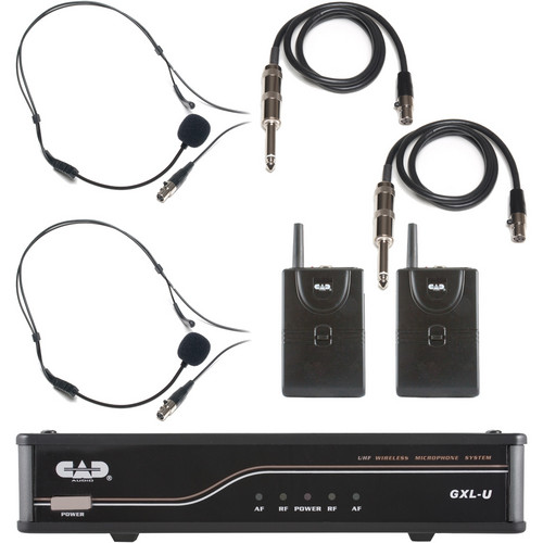 CAD GXLU 2-Channel UHF Wireless System with 2 Bodypack Transmitters (L: 567.1, 593.5 MHz)