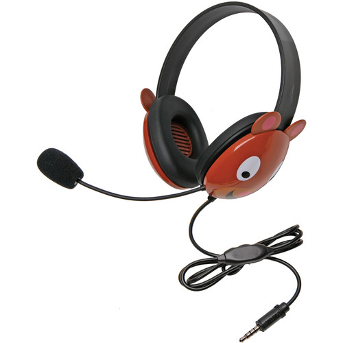 Califone 2810-TBE Listening First Animal-Themed Headset (3.5mm To Go Plug, Bear)
