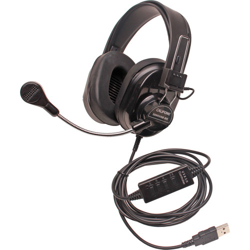 Califone 3066USB-BK Deluxe Multimedia Stereo Headset (USB, Black)
