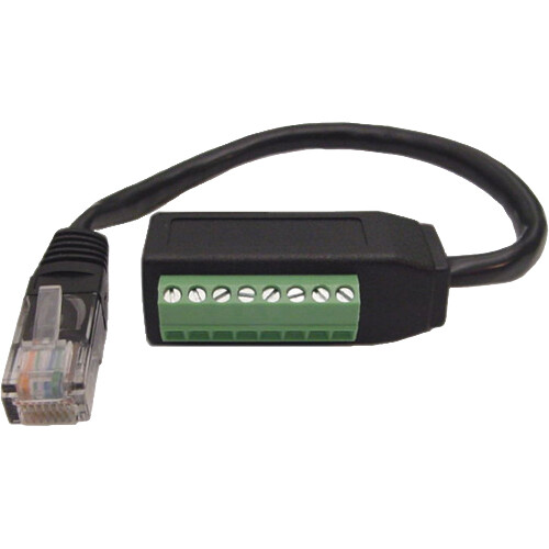 Calrad Electronics RJ45 Male to 8-Position Side Terminal Block Adapter