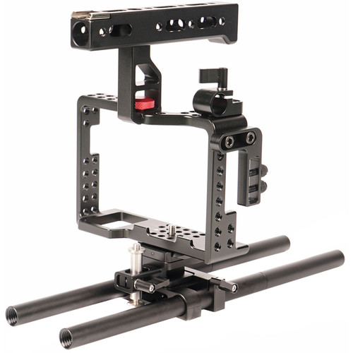 CAME-TV Camera Cage Rig with Top Handle & 15mm Rods for Sony a7R II/a7S II