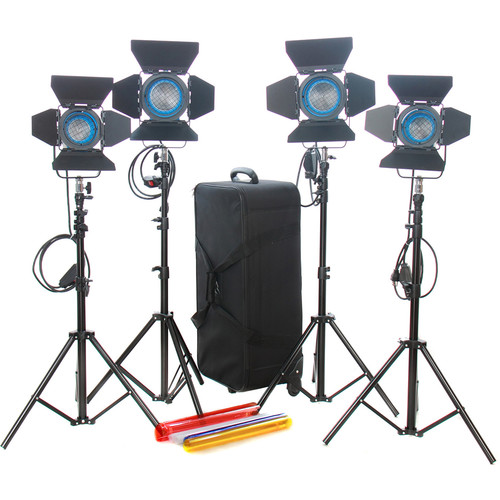 CAME-TV Fresnel Tungsten Video Spotlight 4-Light Kit (Two 650W and Two 300W)