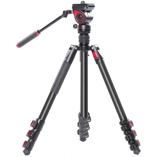 CAME-TV 801A Aluminum Video Tripod with Fluid Head