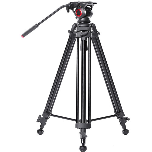 CAME-TV TP-606A Aluminum Video Tripod with Fluid Head and Mid-Level Spreader