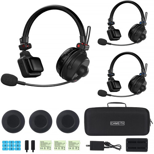 CAME-TV WAERO Pro Wireless Full-Duplex Intercom System with 1 Master & 2 Remote Headsets (US: 1920 to 1930 MHz)