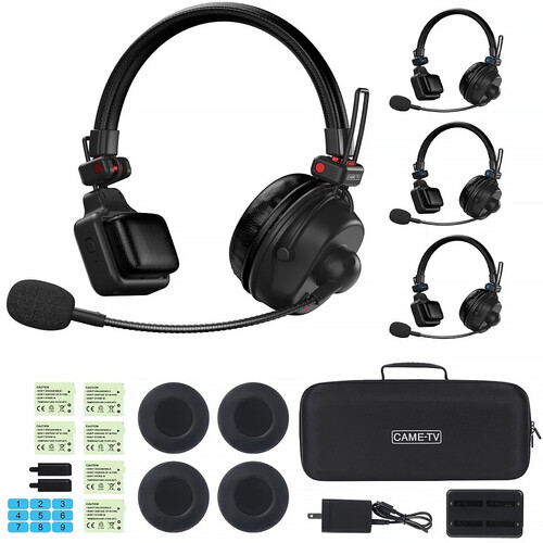 CAME-TV WAERO Pro Wireless Full-Duplex Intercom System with 1 Master & 3 Remote Headsets (EU: 1881 to 1897 MHz)