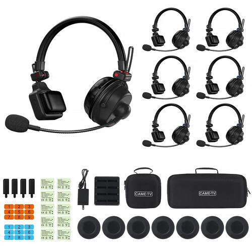 CAME-TV WAERO Pro Wireless Full-Duplex Intercom System with 1 Master & 6 Remote Headsets (EU: 1881 to 1897 MHz)