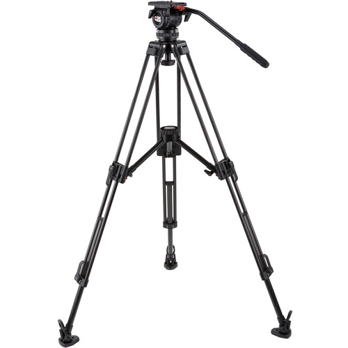 Camgear DV6P Fluid Head & T75/CF2 Carbon Fiber Tripod with Mid-Level Spreader System