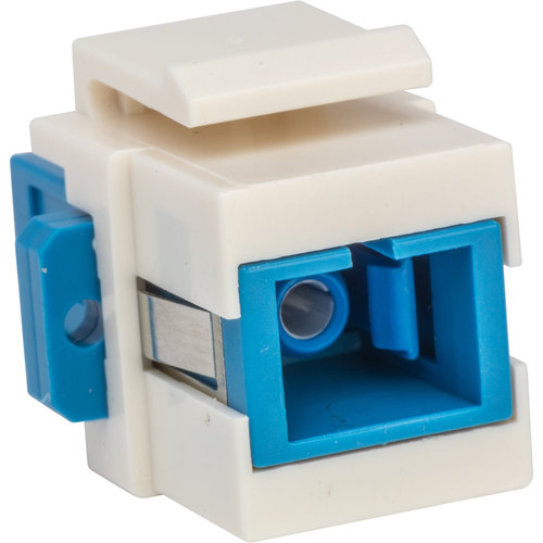 Camplex Fiber Optic SC to SC Simplex Singlemode Keystone Coupler (Blue & White)