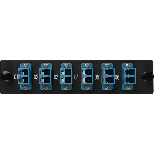 Camplex 6-Port LC Duplex Single-Mode Fiber Adapter Plate Module with Ceramic Connectors (Blue)