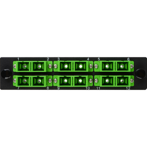 Camplex 6-Port SC APC Duplex Single-Mode Fiber Adapter Plate Module with Ceramic Connectors (Green)