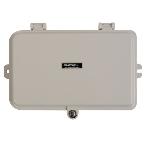 Camplex Plastic Wall Mount Terminal Box with Swing Out Splice Tray for 6 Simplex Fiber Adapters