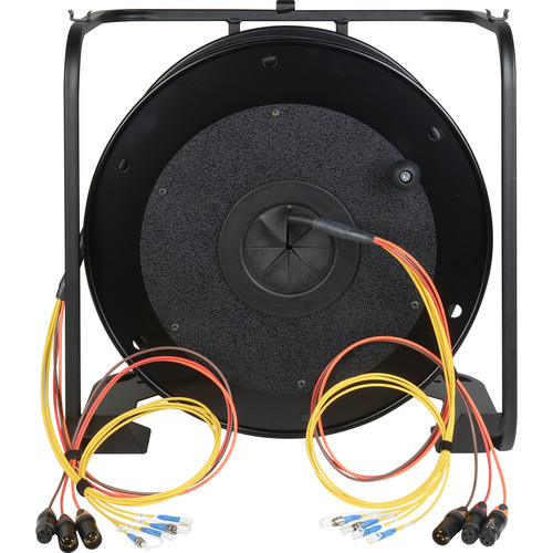 Camplex ENG 4-Ch LC Single-Mode Fiber & 3 XLR Tactical Hybrid Reel (500')