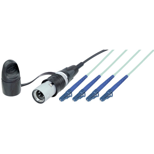 Camplex 4-Ch opticalCON QUAD LITE to 4 LC Mult-Mode Fiber Tactical Patch Cable (6')