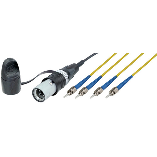 Camplex 4-Ch opticalCON QUAD LITE to 4 ST Single-Mode Fiber Tactical Patch Cable (6')