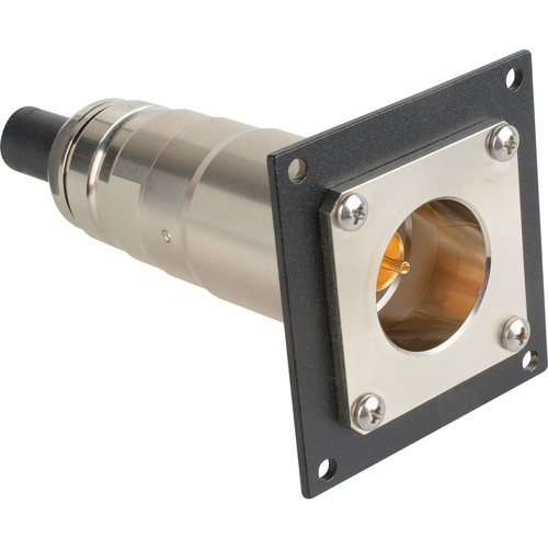 Camplex Triax Female Canare Jack with Clamp Loaded into HY45 Pre-Punched Frame Module