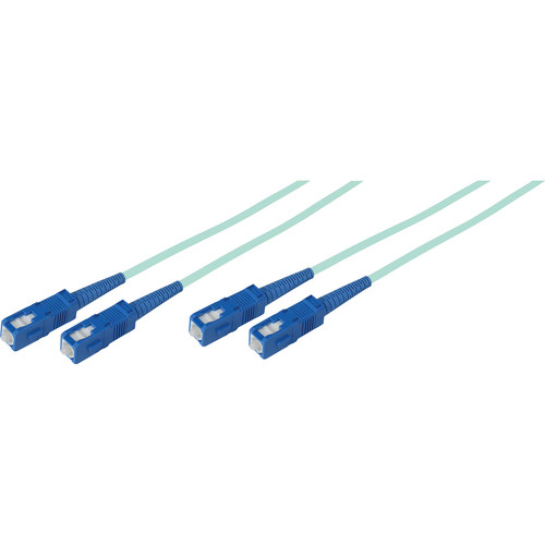 Camplex Premium Bend Tolerant OM3 Multimode Duplex SC to SC Fiber Patch Cable (328', Aqua)
