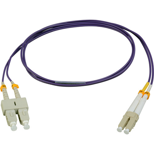 Camplex OM4 Premium Bend Tolerant Multimode Duplex LC to SC Fiber Patch Cable (3.3', Purple)