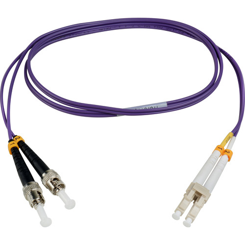 Camplex OM4 Premium Bend Tolerant Multimode Duplex LC to ST Fiber Patch Cable (32.8', Purple)