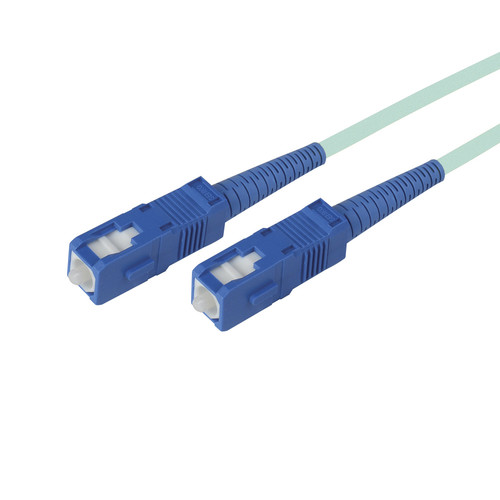 Camplex Premium Bend Tolerant OM3 Multimode Simplex SC to SC Fiber Patch Cable (32.8', Aqua)