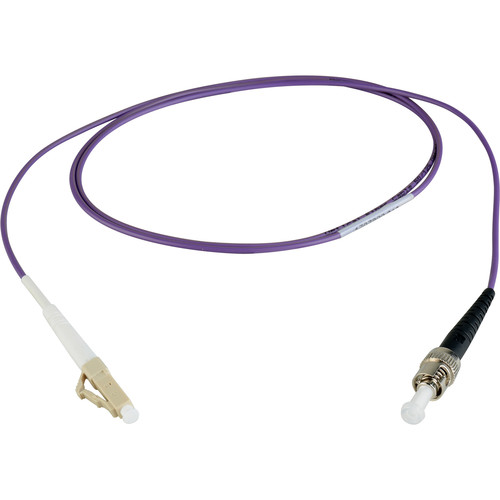 Camplex OM4 Premium Bend-Tolerant Multimode Simplex LC to ST Fiber Patch Cable (6.6', Purple)