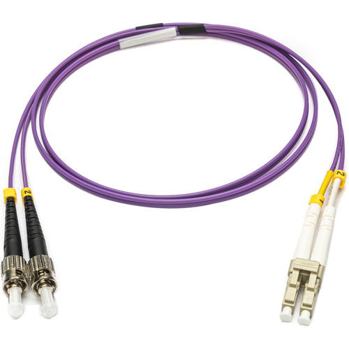 Camplex OM4 Multimode Duplex ST to LC Armored Fiber Patch Cable (16.4', Purple)