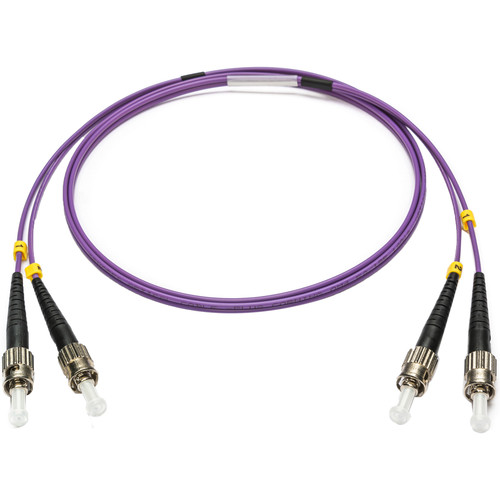 Camplex OM4 Multimode Duplex ST to ST Armored Fiber Patch Cable (3.3', Purple)