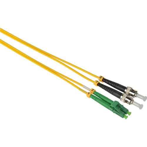 Camplex Duplex APC LC to UPC ST Singlemode 9u/125u Fiber Optic Patch Cable (9.8', Yellow)