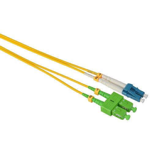 Camplex APC SC to UPC LC Premium Bend Tolerant Singlemode Duplex Fiber Patch Cable (9.8', Yellow)